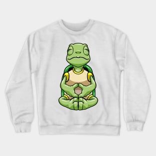 Turtle at yoga in cross legged Crewneck Sweatshirt